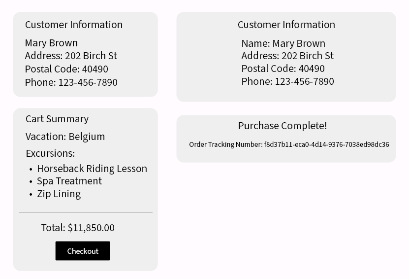 Vacation Booking Database Screenshot